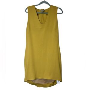 AMEN Italy Yellow Sleeveless High-Low Dress Size 46 (US 10) Minimalist Elegant